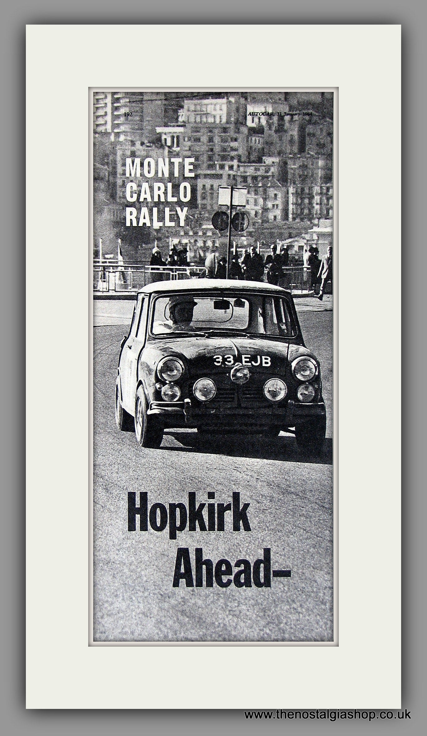 Mini Paddy Hopkirk Monte Carlo Rally 1964. Original Vintage Advert (ref AD7868)