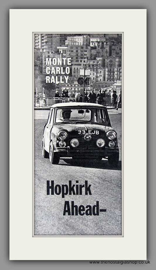 Mini Paddy Hopkirk Monte Carlo Rally 1964. Original Vintage Advert (ref AD7868)