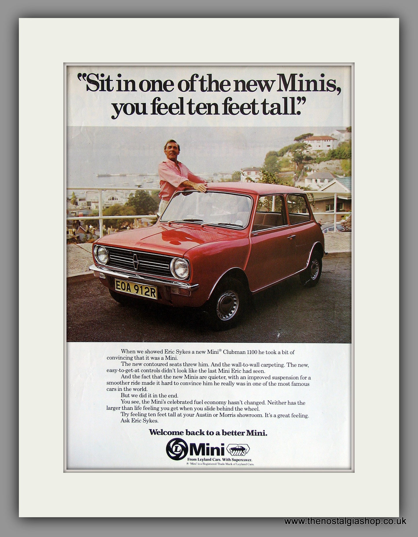 Mini Clubman 1100 Eric Sykes 1976. Original Vintage Advert (ref AD7887)
