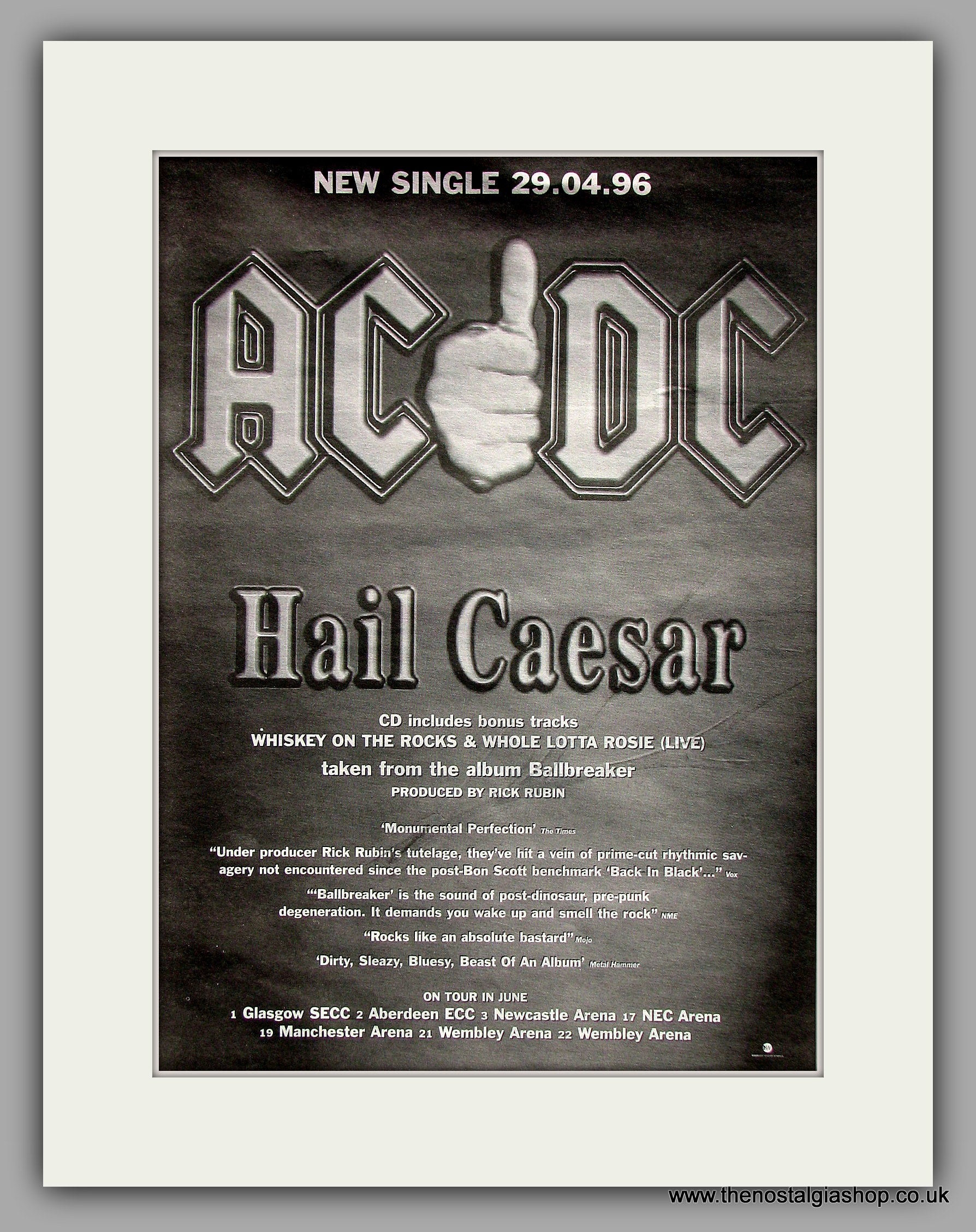 AC-DC. Hail Caesar. Original Vintage Advert 1996 (ref AD10230) – The ...