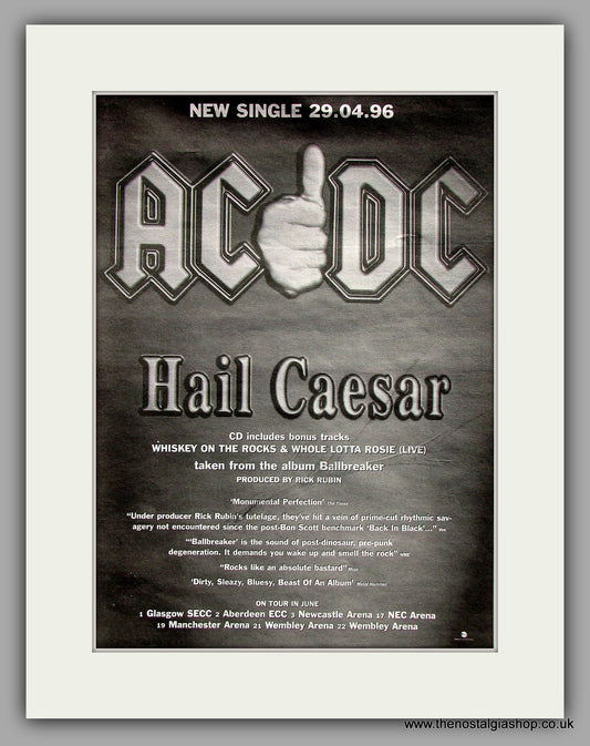 AC-DC. Hail Caesar.  Original Vintage Advert 1996 (ref AD10230)