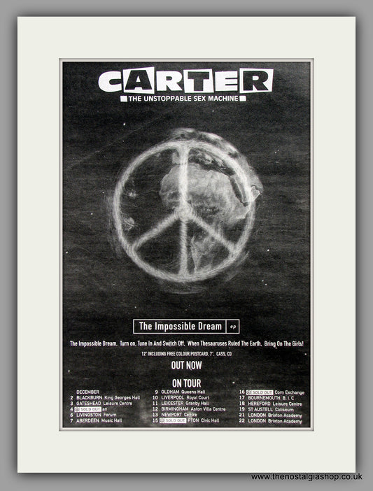 Carter The Unstoppable Sex Machine. The Impossible Dream. Original Vintage Advert 1992 (ref AD10258)