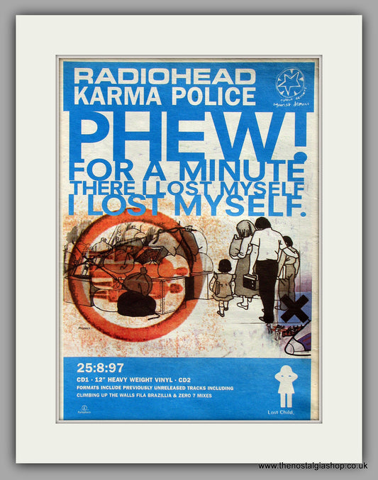 Radiohead. Karma Police. Original Vintage Advert 1997 (ref AD10310)