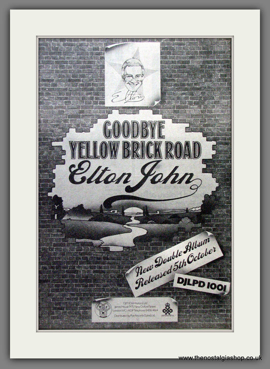 Elton John Goodbye Yellow Brick Road. Original Advert 1973 (ref AD12842)