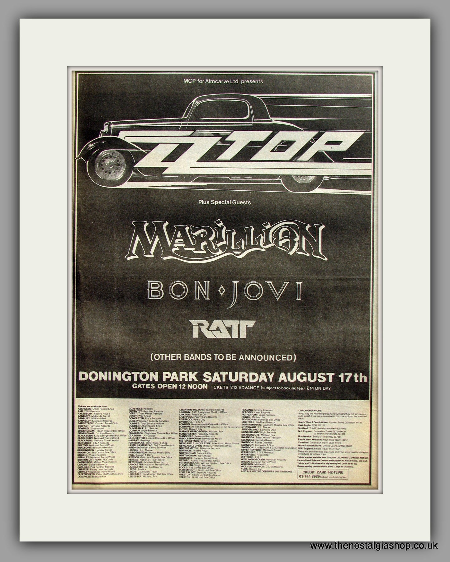 Donington Park Festival.  Original Vintage Advert 1985 (ref AD10563)