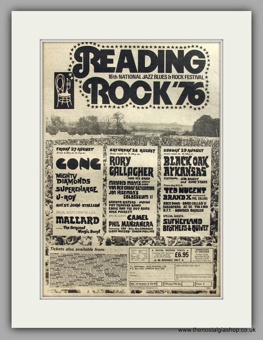 Reading Rock '76.  Original Vintage Advert 1976 (ref AD10564)