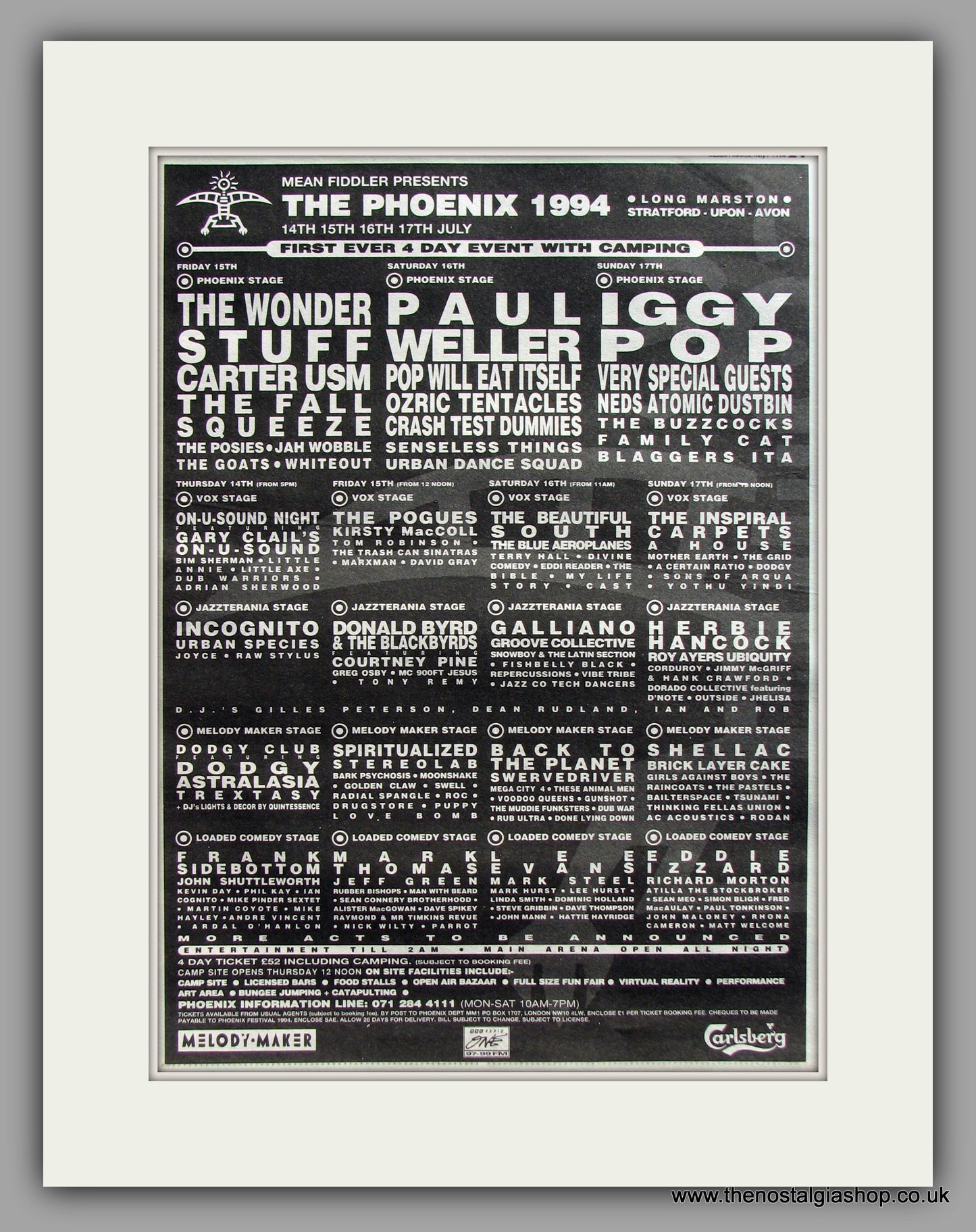 Phoenix (The) Festival.  Original Vintage Advert 1994 (ref AD10565)