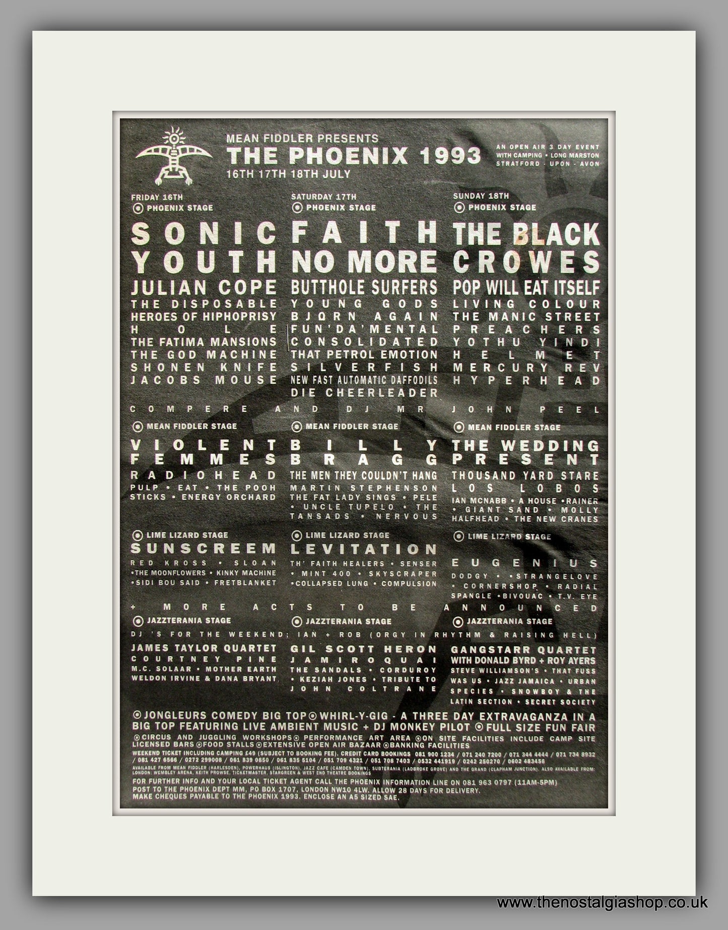 Phoenix (The) Festival.  Original Vintage Advert 1993 (ref AD10567)