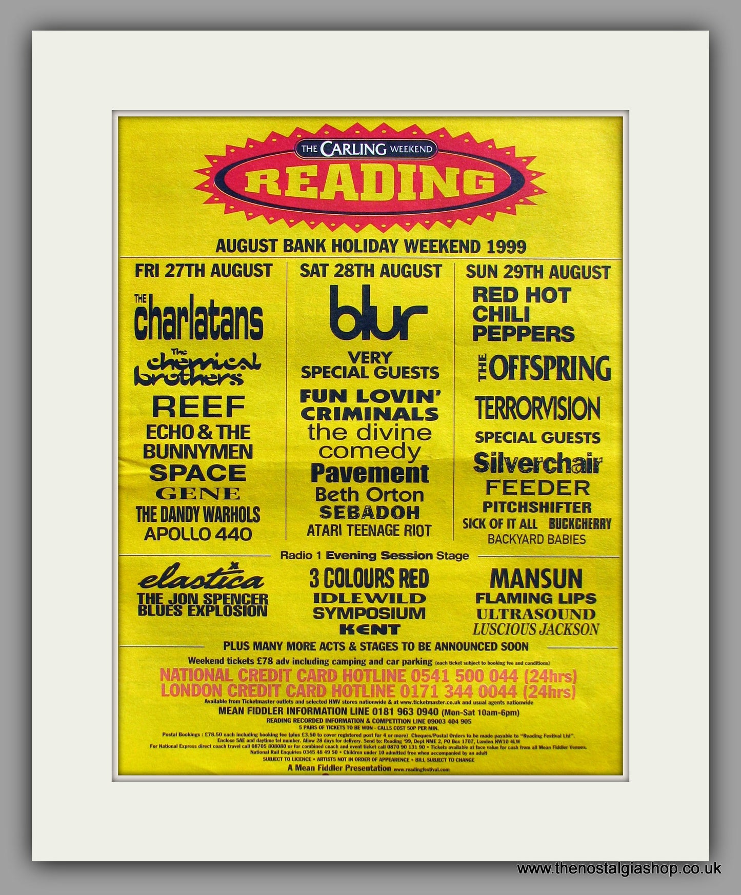 Reading Festival.  Original Vintage Advert 1999 (ref AD10568)