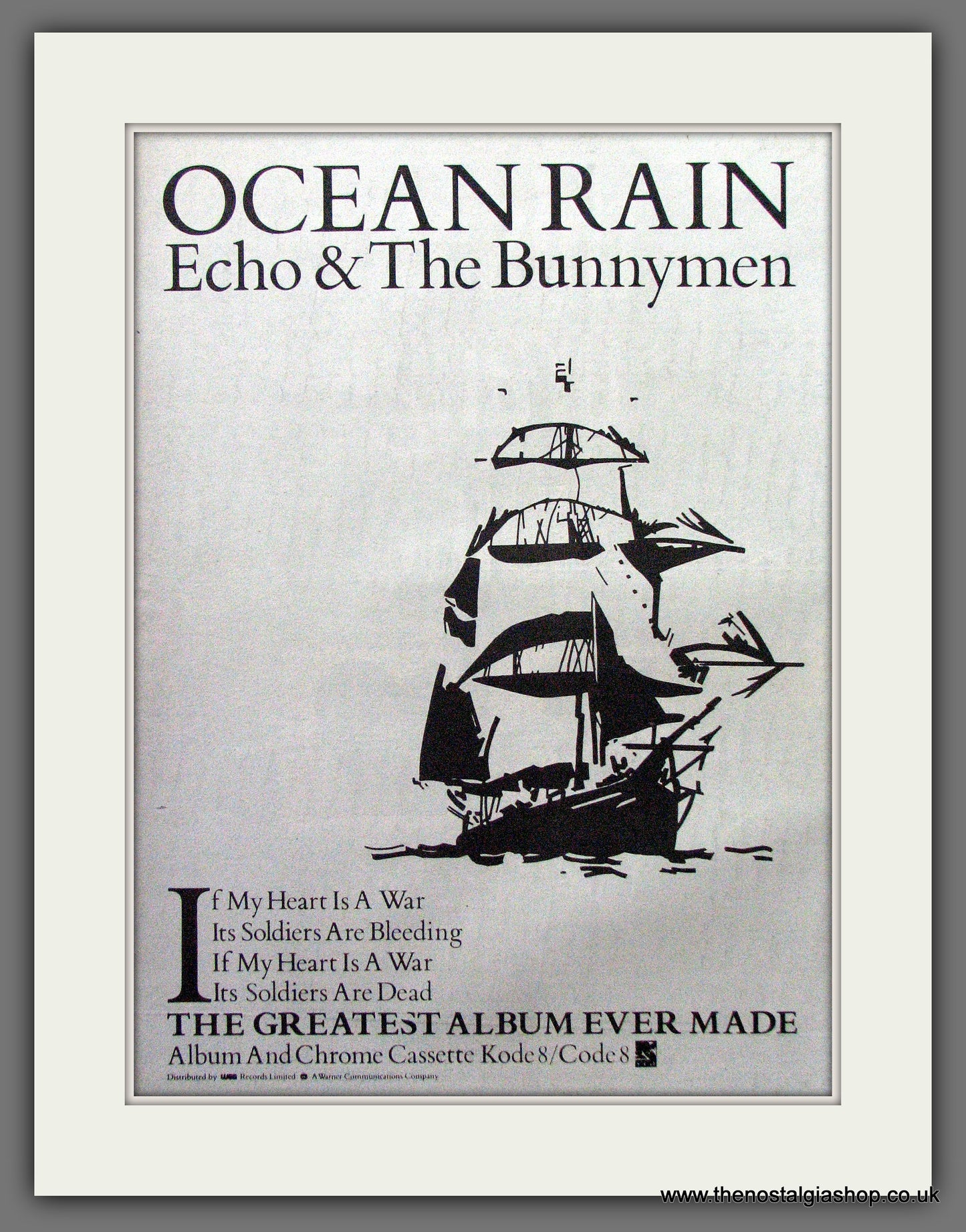 Echo & The Bunnymen Ocean Rain. Original Advert 1984 (ref AD12872)