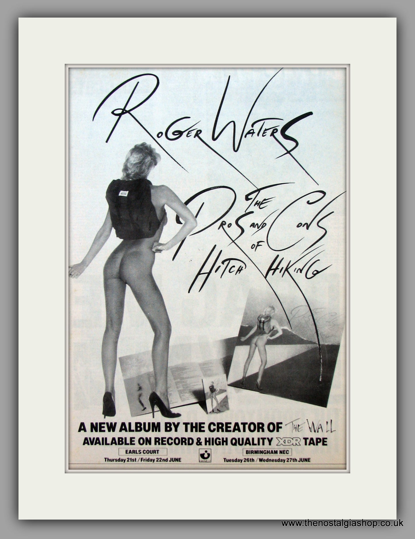 Roger Waters. Hitch Hiking.  Original Vintage Advert 1984 (ref AD10387)