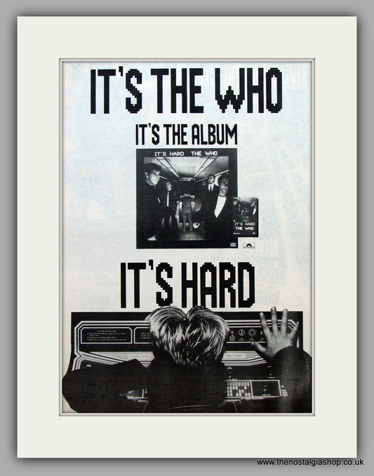 Who (The) It's Hard.  Original Vintage Advert 1982 (ref AD10390)