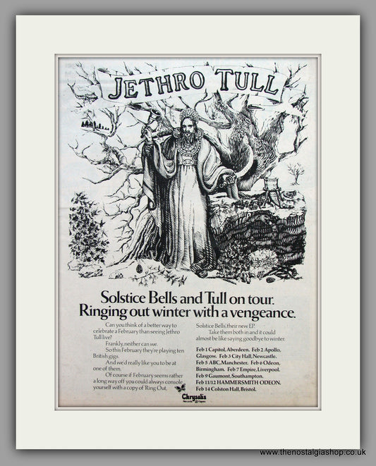 Jethro Tull. Solstice Bells.  Original Vintage Advert 1976 (ref AD10402)