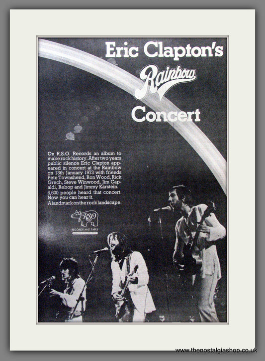 Eric Clapton's Rainbow Concert. Original Advert 1973 (ref AD12904)