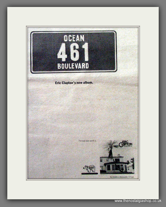 Eric Clapton Ocean 461 Boulevard. Original Advert 1974 (ref AD12905)