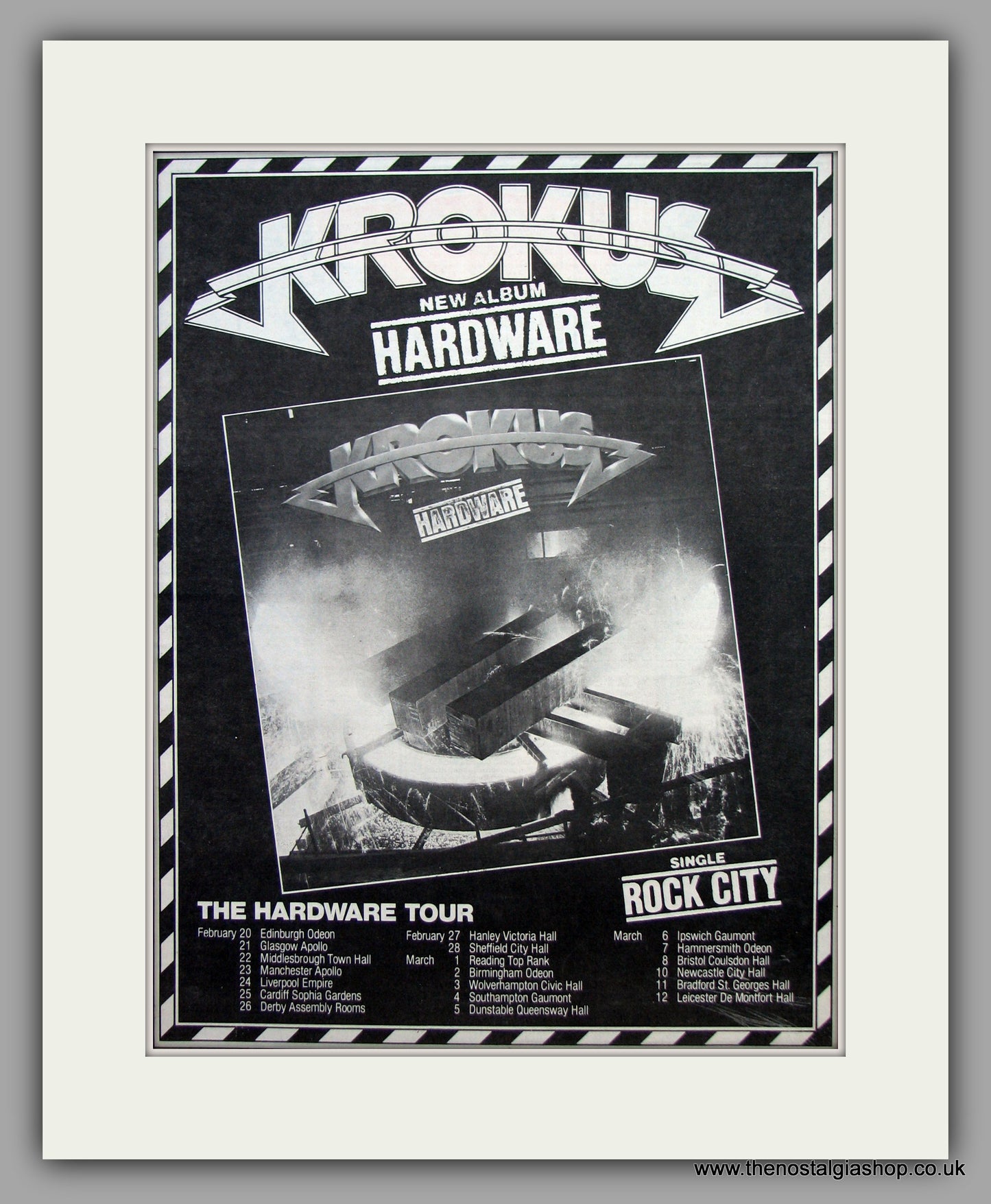 Krokus Hardware, Also UK Tour Dates.  Original Vintage Advert 1981 (ref AD10414)