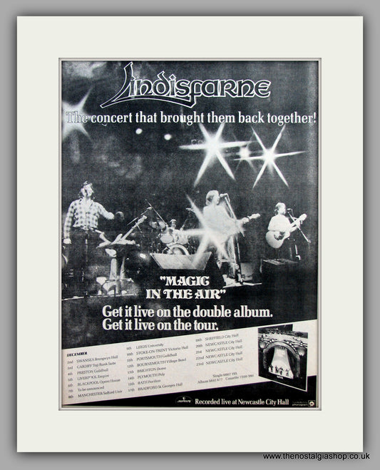 Lindisfarne. Magic In The Air. UK Tour Dates.  Original Vintage Advert 1978 (ref AD10416)