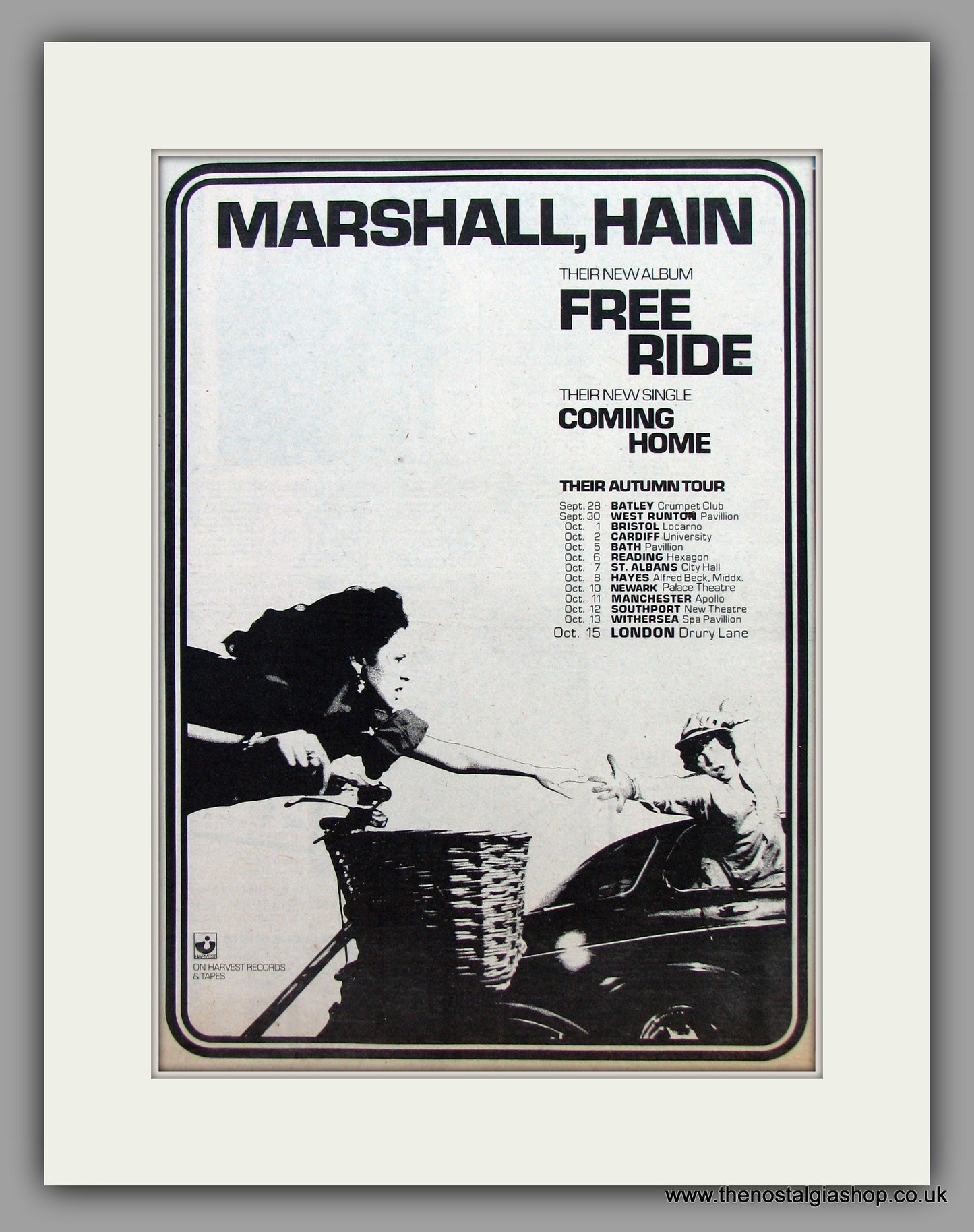 Marshall, Hain. Free Ride.  Original Vintage Advert 1978 (ref AD10430)