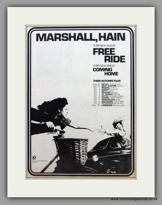 Marshall, Hain. Free Ride.  Original Vintage Advert 1978 (ref AD10430)