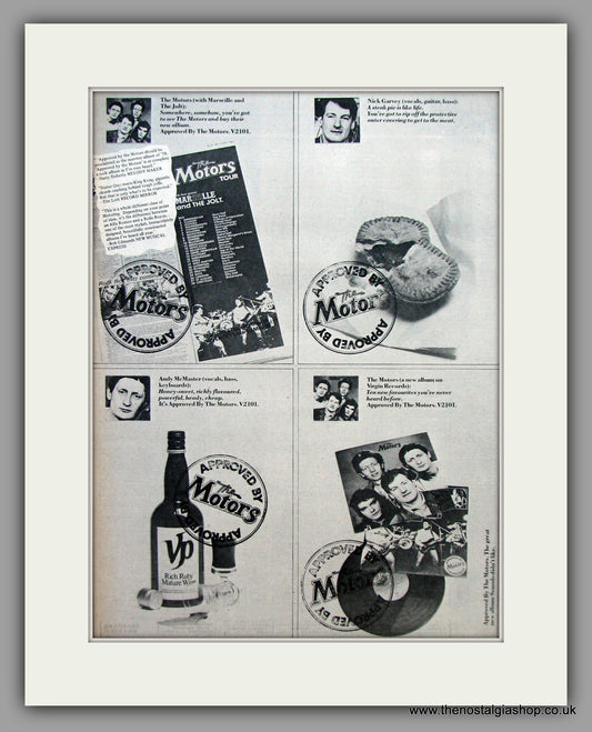 Motors (The) UK Tour Dates.  Original Vintage Advert 1978 (ref AD10442)