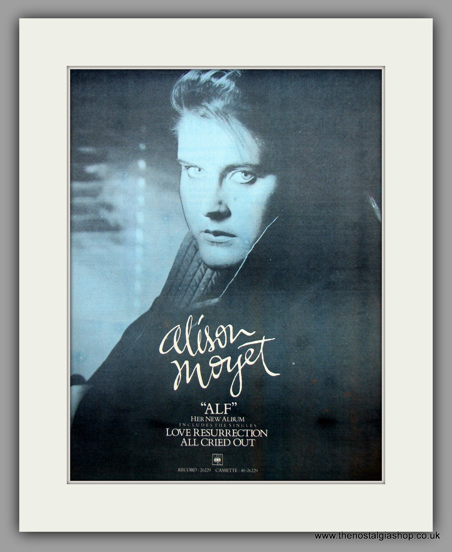 Alison Moyet. Alf. Love Resurrection.  Original Vintage Advert 1984 (ref AD10443)
