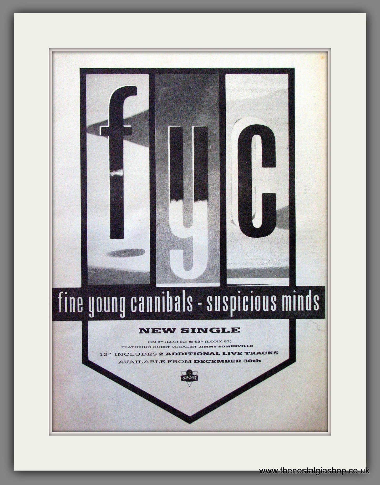 Fine Young Cannibals Suspicious Minds. Original Advert 1986 (ref AD12981)