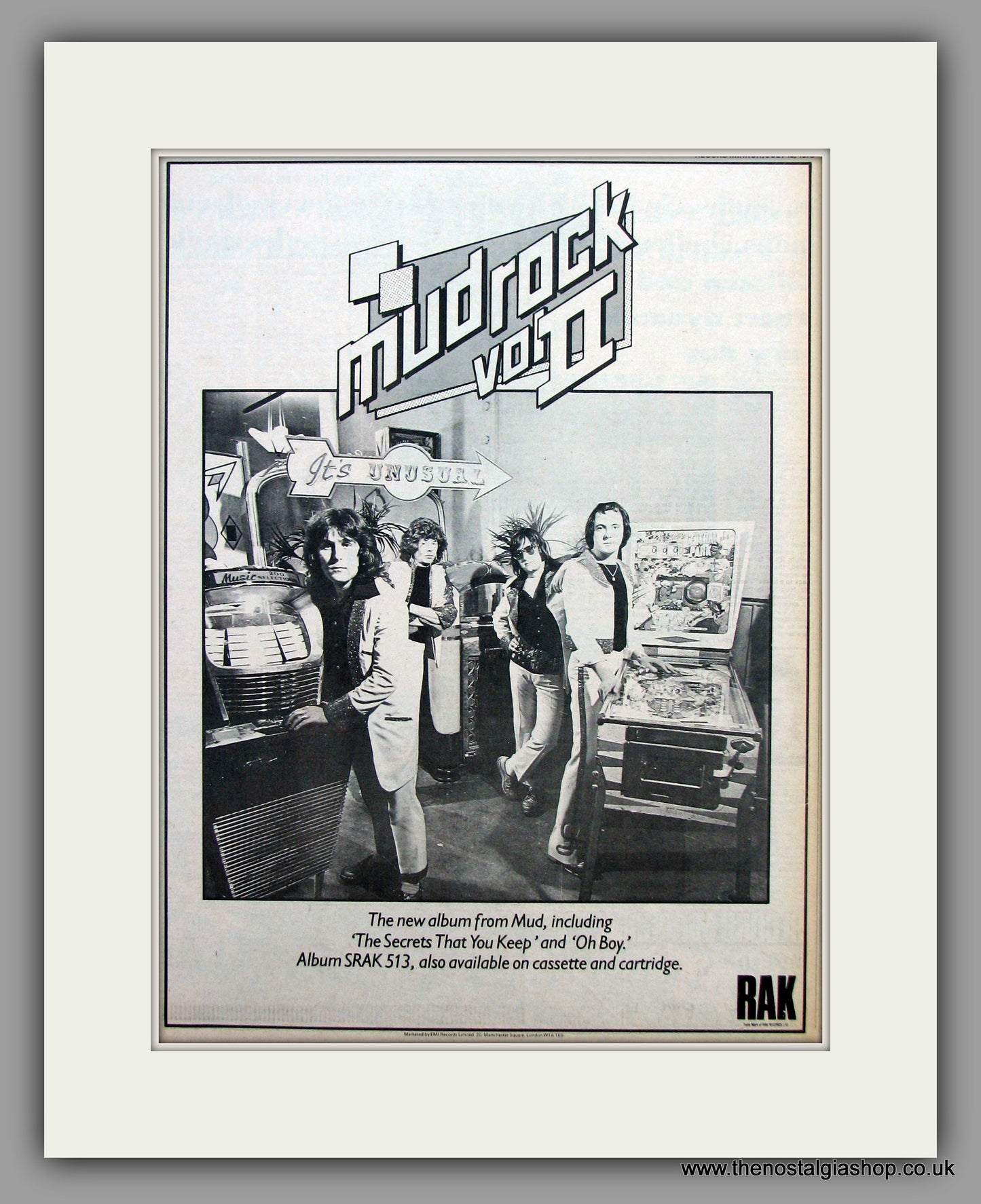 Mud. Mud Rock Vol.II.  Original Vintage Advert 1975 (ref AD10448)