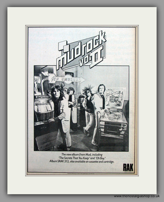 Mud. Mud Rock Vol.II.  Original Vintage Advert 1975 (ref AD10448)