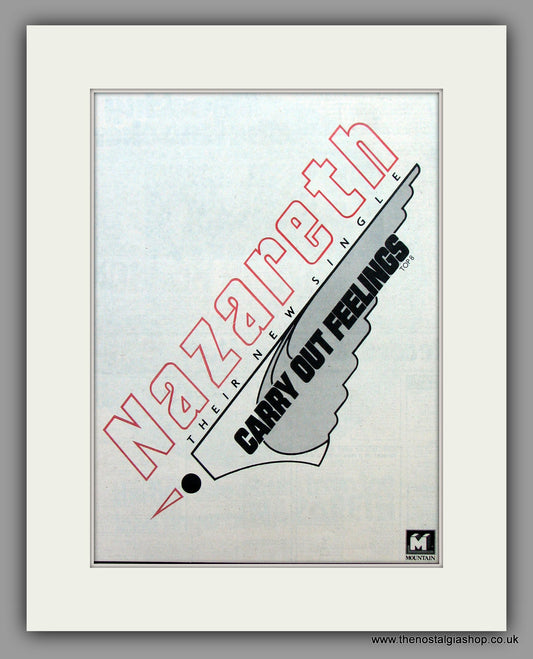 Nazareth. Carry Out Feelings.  Original Vintage Advert 1976 (ref AD10451)