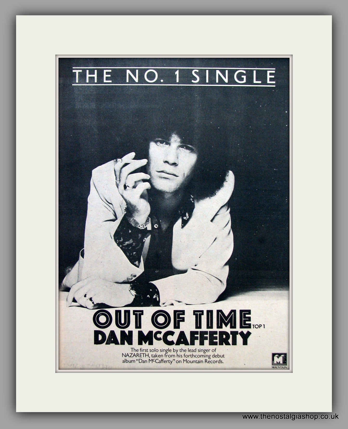 Nazareth. Dan McCafferty. Debut Single.  Original Vintage Advert 1975 (ref AD10453)