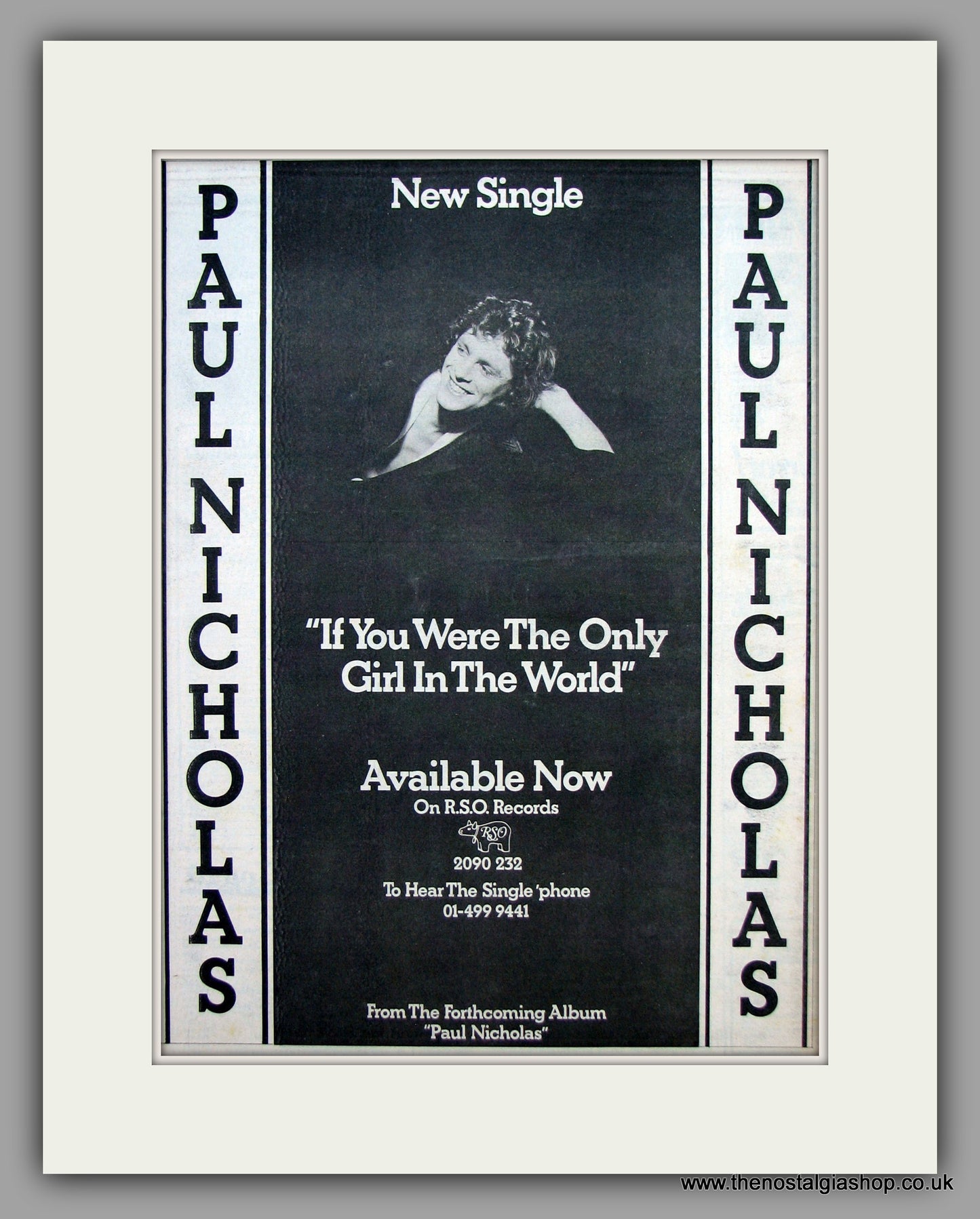 Paul Nicholas, If You Were The Only Girl In The World. Original Vintage Advert 1977 (ref AD10457)