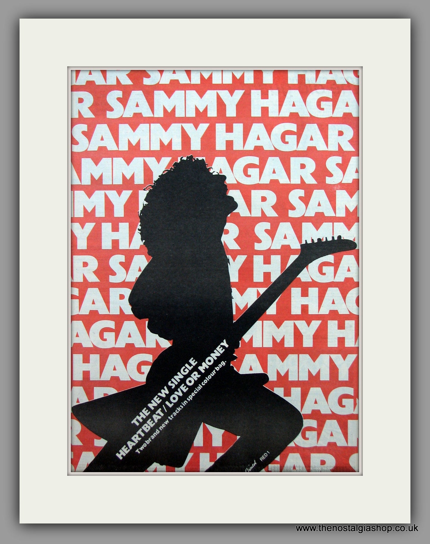 Sammy Hagar. Heartbeat.  Original Vintage Advert 1980 (ref AD10466)