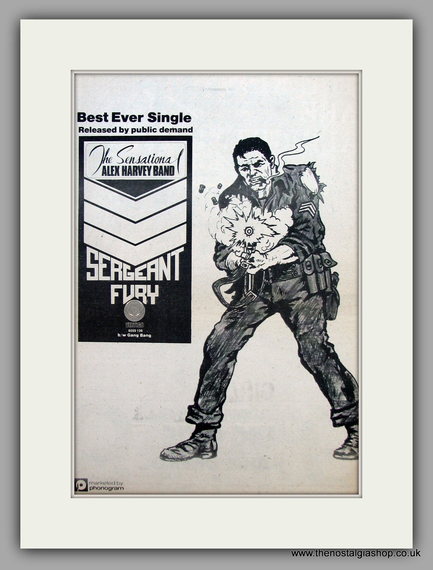 Alex Harvey Band - Sergeant Fury  Original Vintage Advert 1974 (ref AD10471)