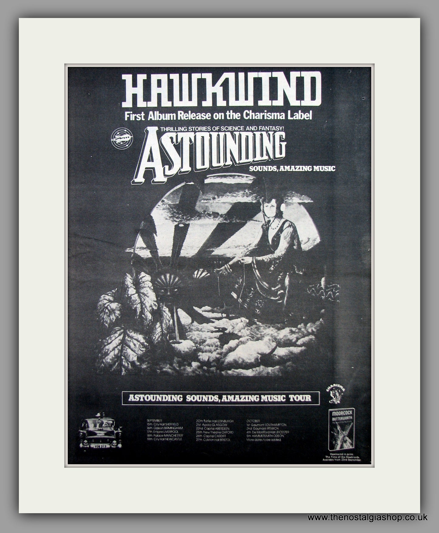 Hawkwind -  Astounding Sounds, Amazing Music Tour   Original Vintage Advert 1976 (ref AD10472)