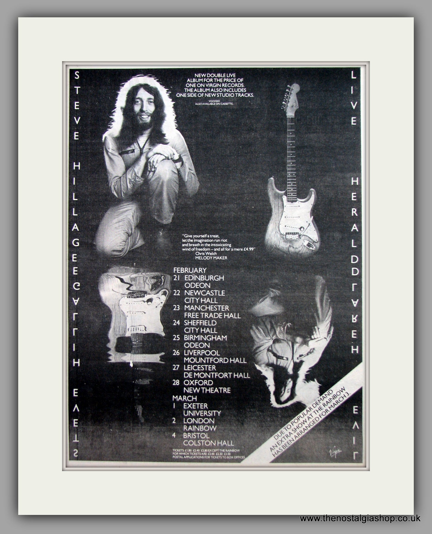 Steve Hillage - U.K Tour Dates.  Original Vintage Advert 1979 (ref AD10478)