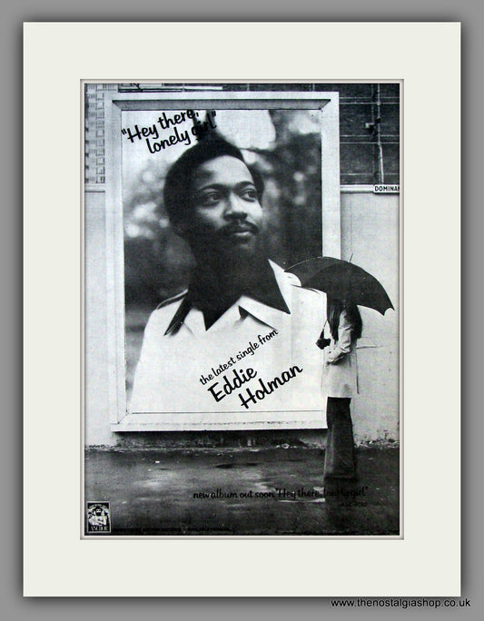 Eddie Holman - Hey There Lonely Girl.  Original Vintage Advert 1974 (ref AD10479)