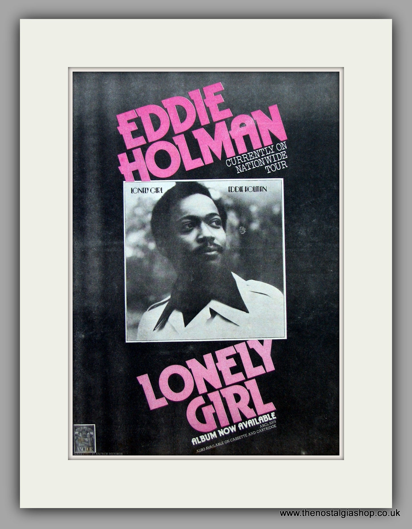 Eddie Holman - Lonely Girl.  Original Vintage Advert 1974 (ref AD10480)