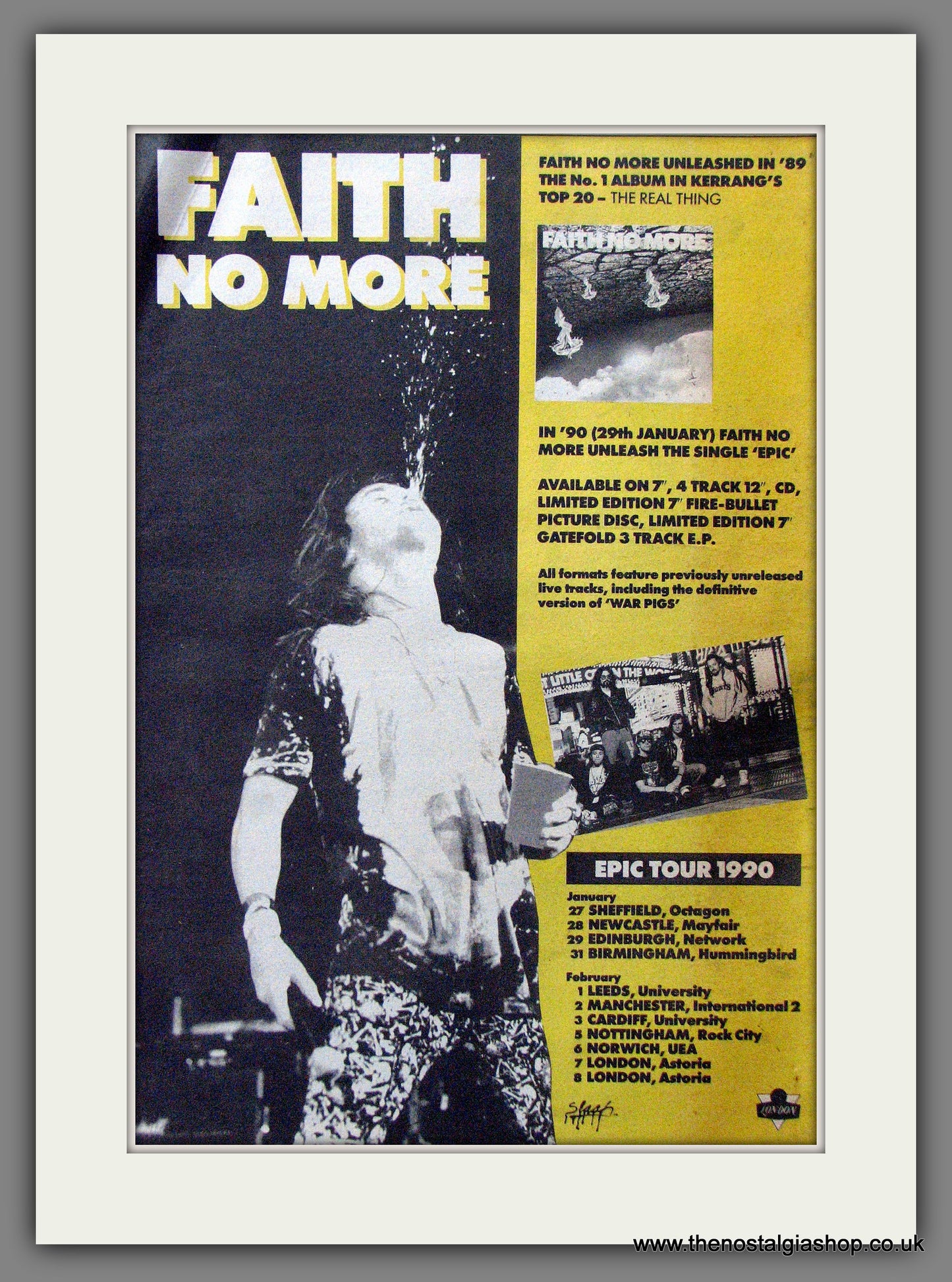 Faith No More Epic Tour. Original Advert 1990 (ref AD13051)
