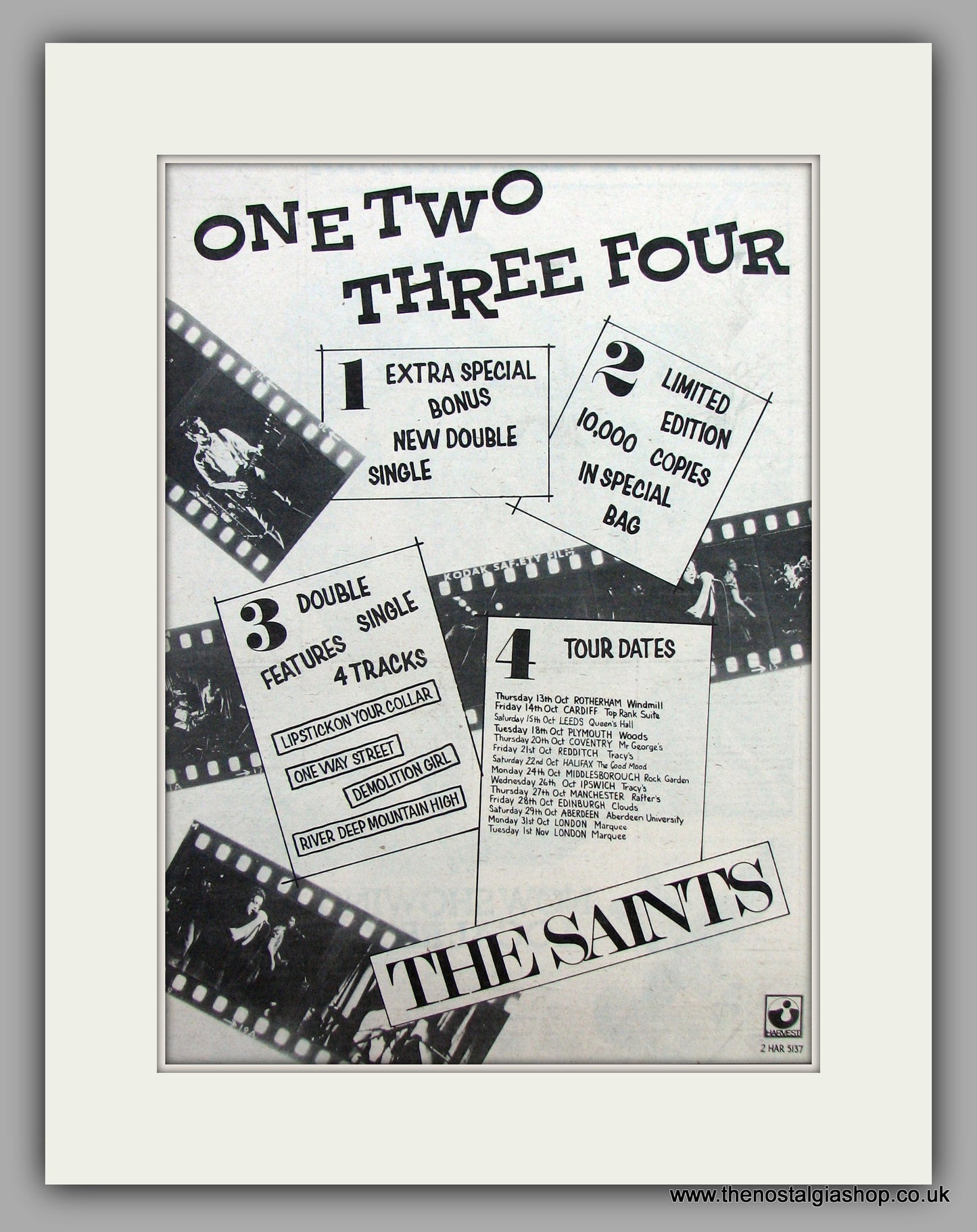 Saints (The) One,Two,Three,Four.  Original Vintage Advert 1977 (ref AD10489)