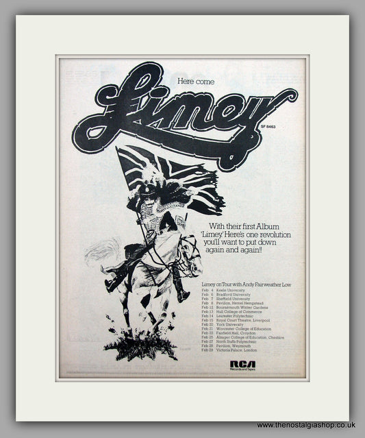 Limey On Tour With Andy Fairweather Low.  Original Vintage Advert 1976 (ref AD10491)