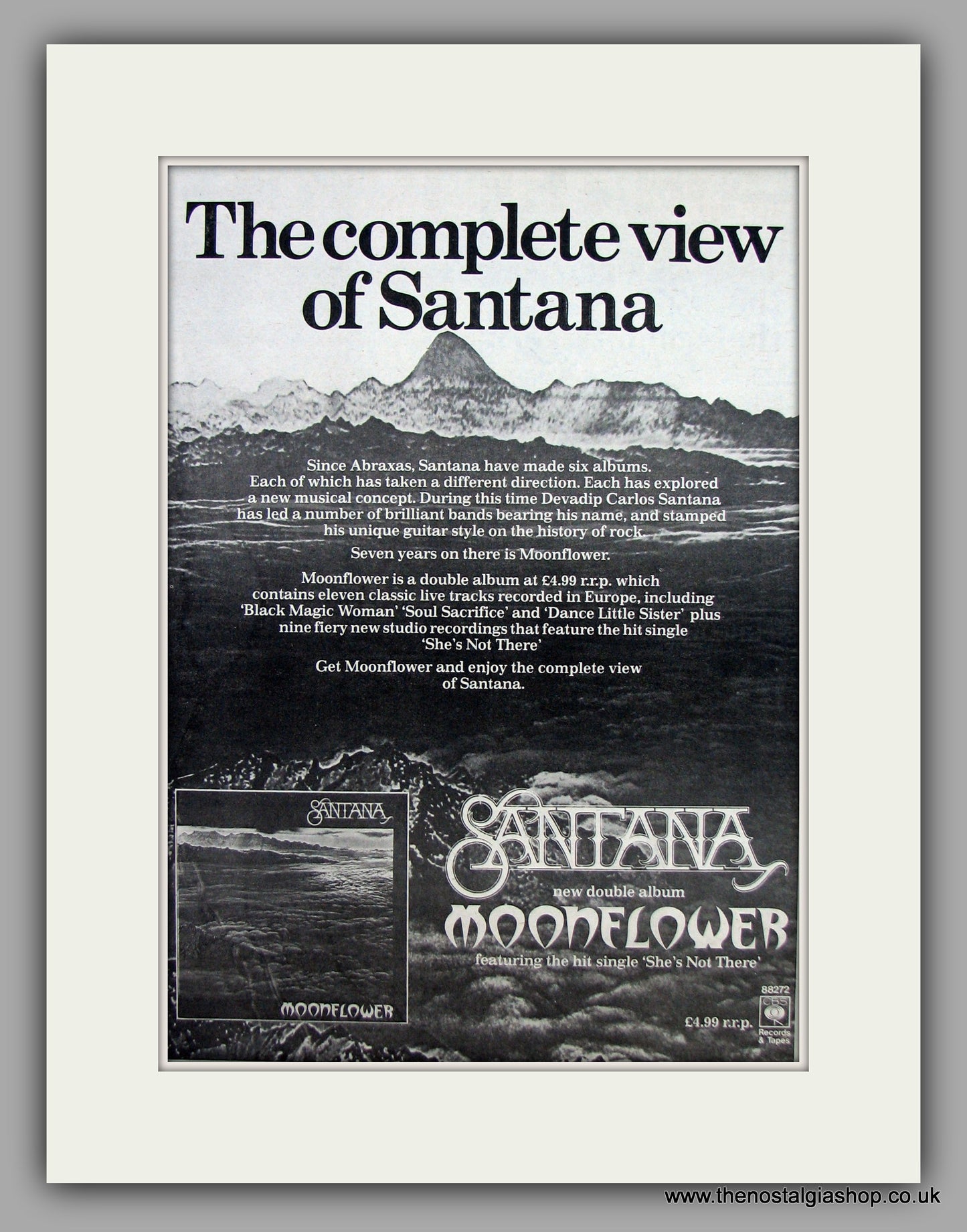 Santana - Moonflower.  Original Vintage Advert 1977 (ref AD10492)