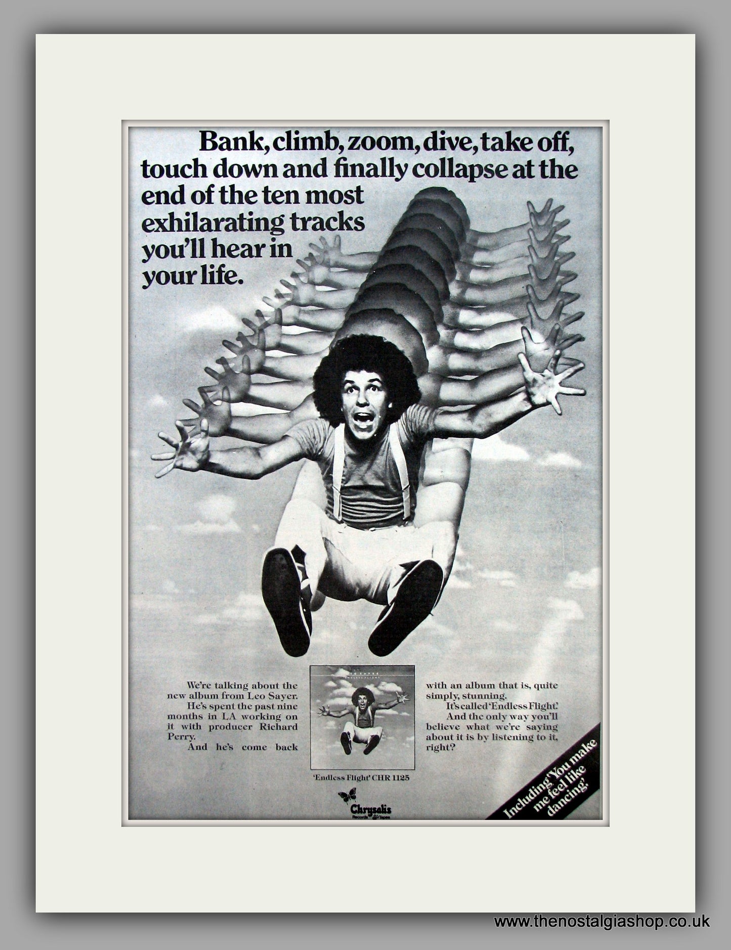 Leo Sayer-Endless Flight.  Original Vintage Advert 1976 (ref AD10497)