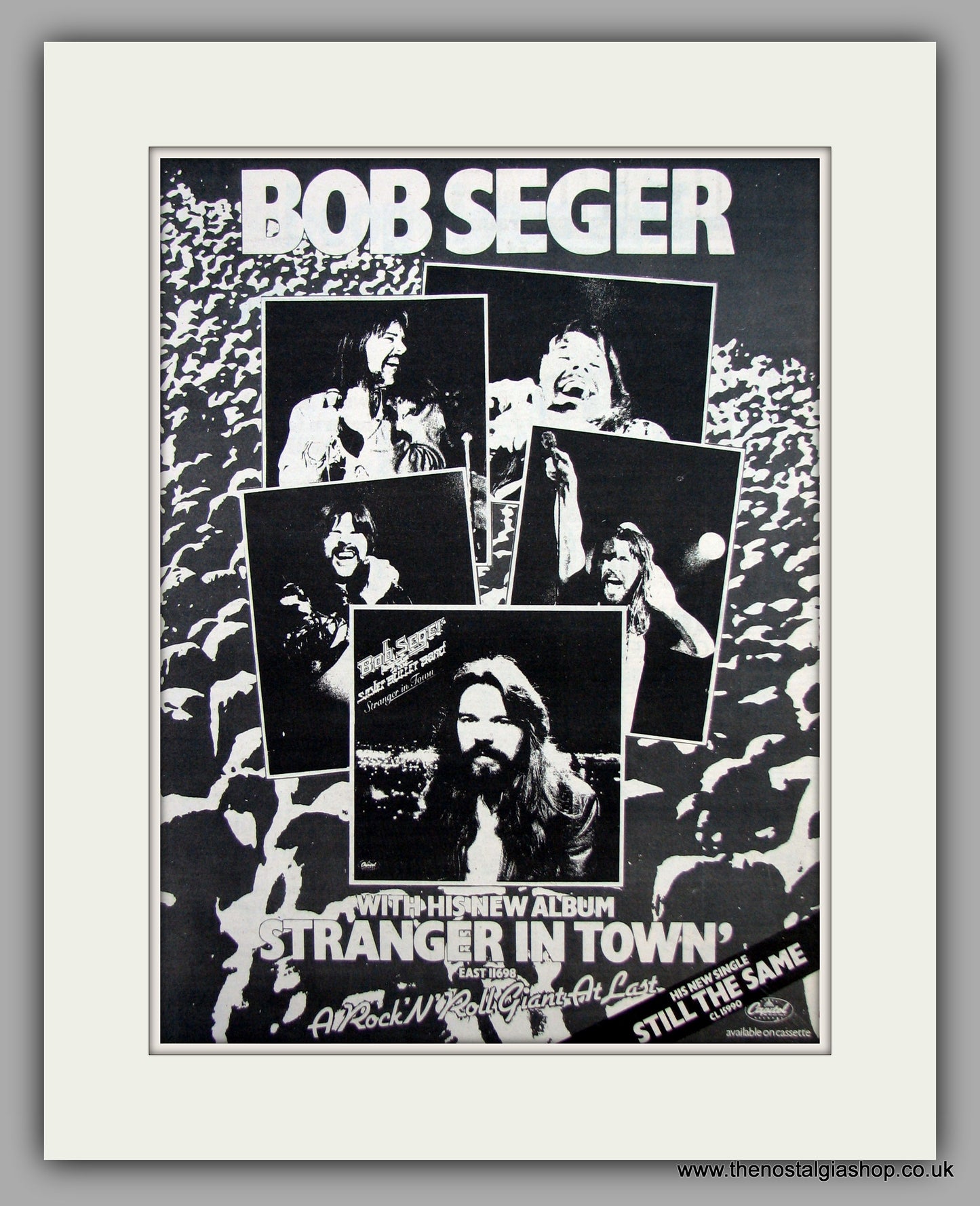 Bob Seger-Stranger In Town.  Original Vintage Advert 1978 (ref AD10501)