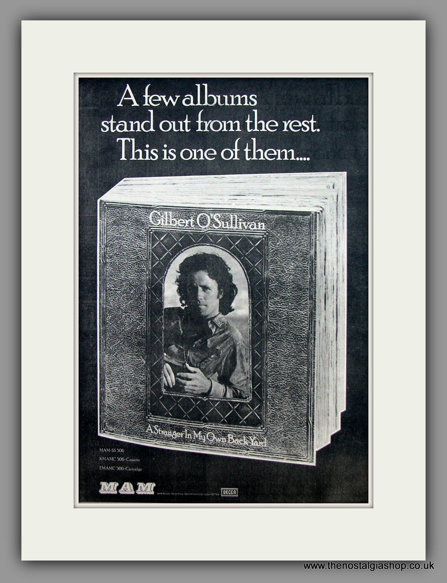 Gilbert O'Sullivan-A Stranger In My Own Back Yard.  Original Vintage Advert 1974 (ref AD10504)