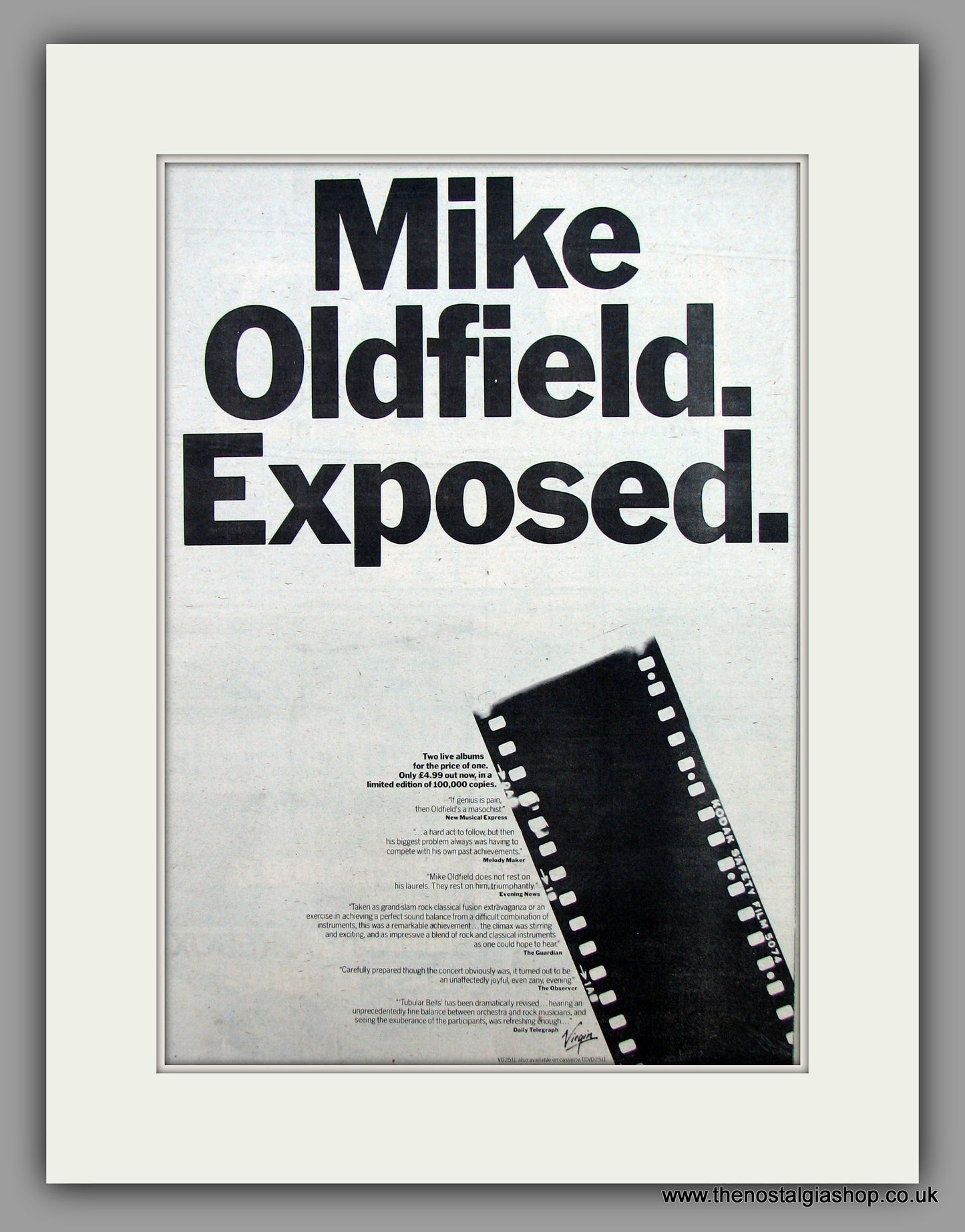Mike Oldfield-Exposed.  Original Vintage Advert 1979 (ref AD10508)
