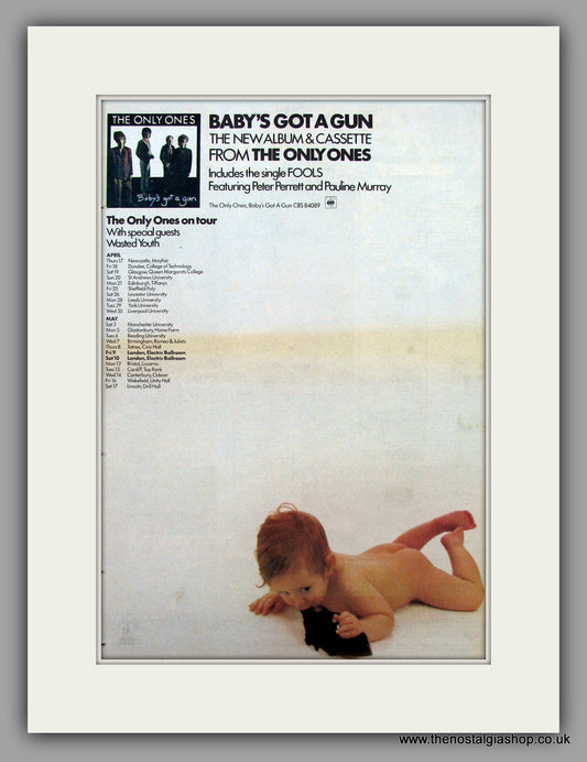 Only Ones (The) Baby's Got A Gun.  Original Vintage Advert 1980 (ref AD10510)