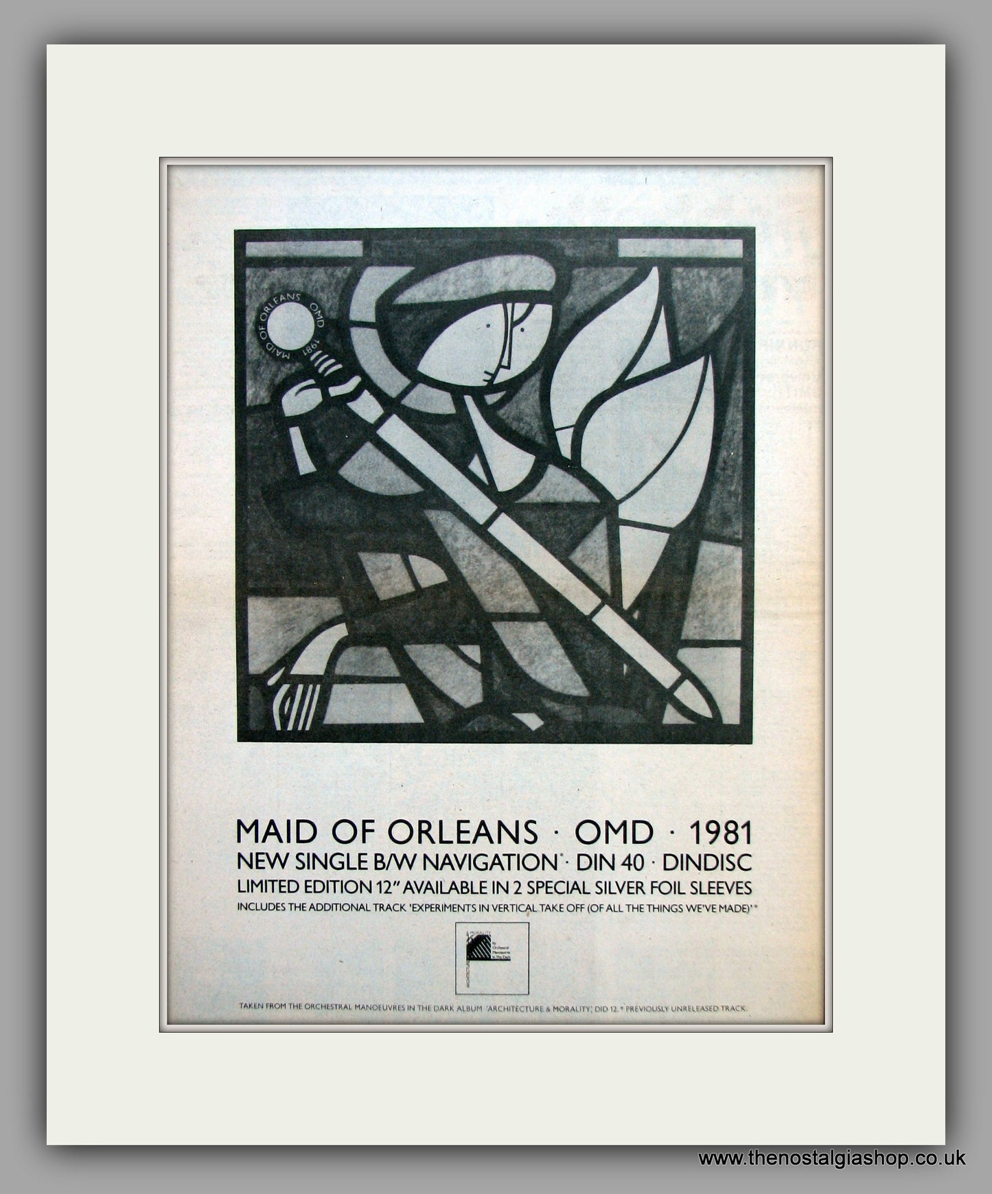 OMD Maid of Orleans-Navigation.  Original Vintage Advert 1981 (ref AD10511)