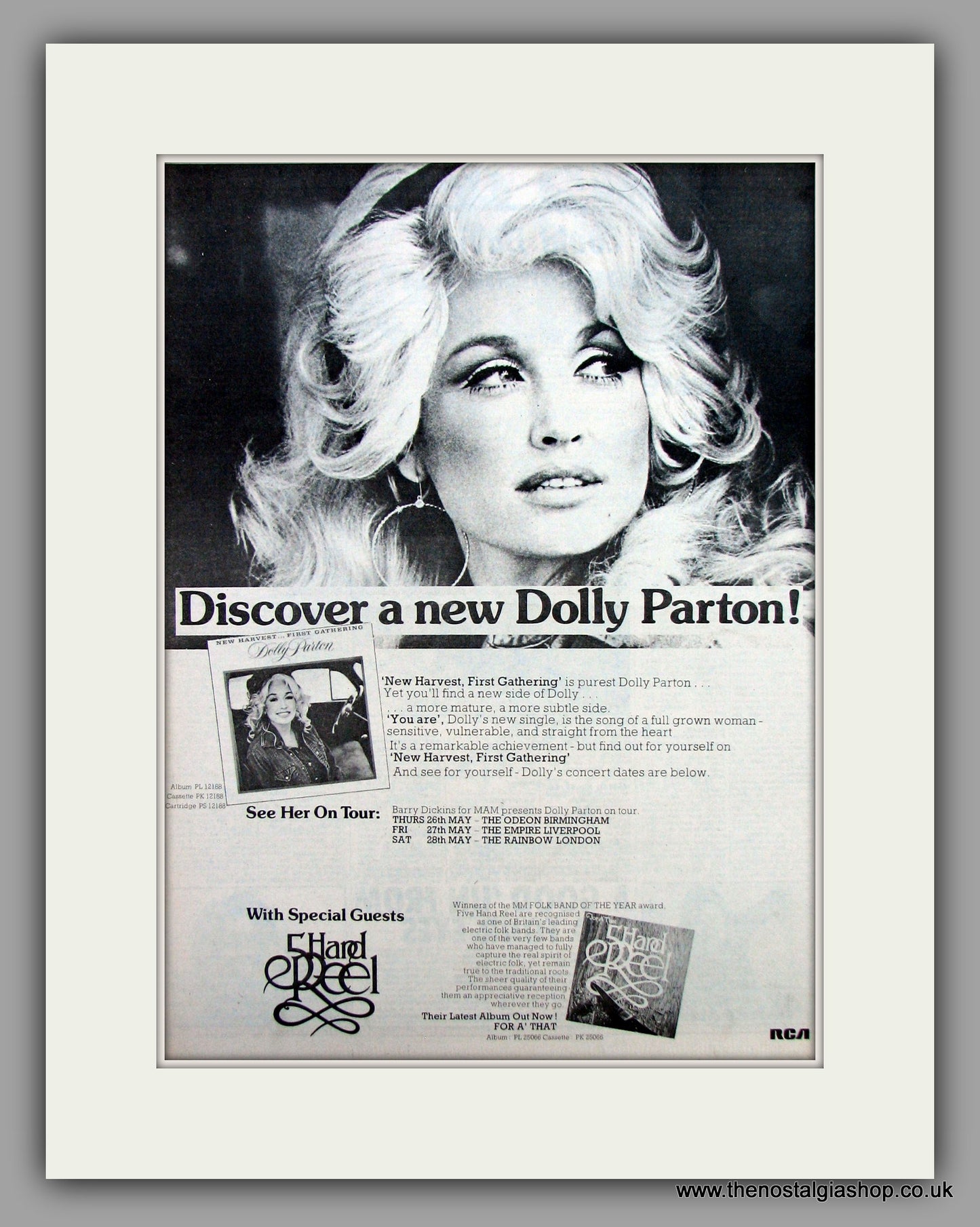 Dolly Parton-New Harvest First Gathering.  Original Vintage Advert 1977 (ref AD10514)
