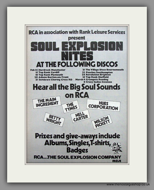 Soul Explosion Nites.  Original Vintage Advert 1975 (ref AD10517)