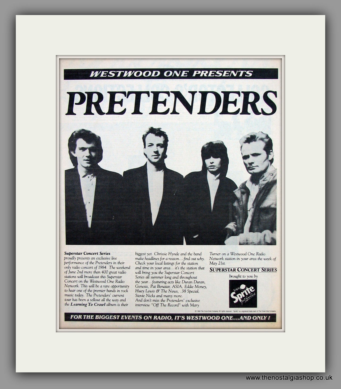 Pretenders(The).  Original Vintage Advert 1984 (ref AD10527)